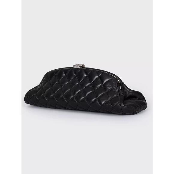 Chanel Mademoiselle Black Calfskin Coco Mark Clutch Bag - Picture 2 of 7